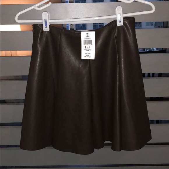 Saks Fifth Avenue Dresses & Skirts - Brown leather skirt